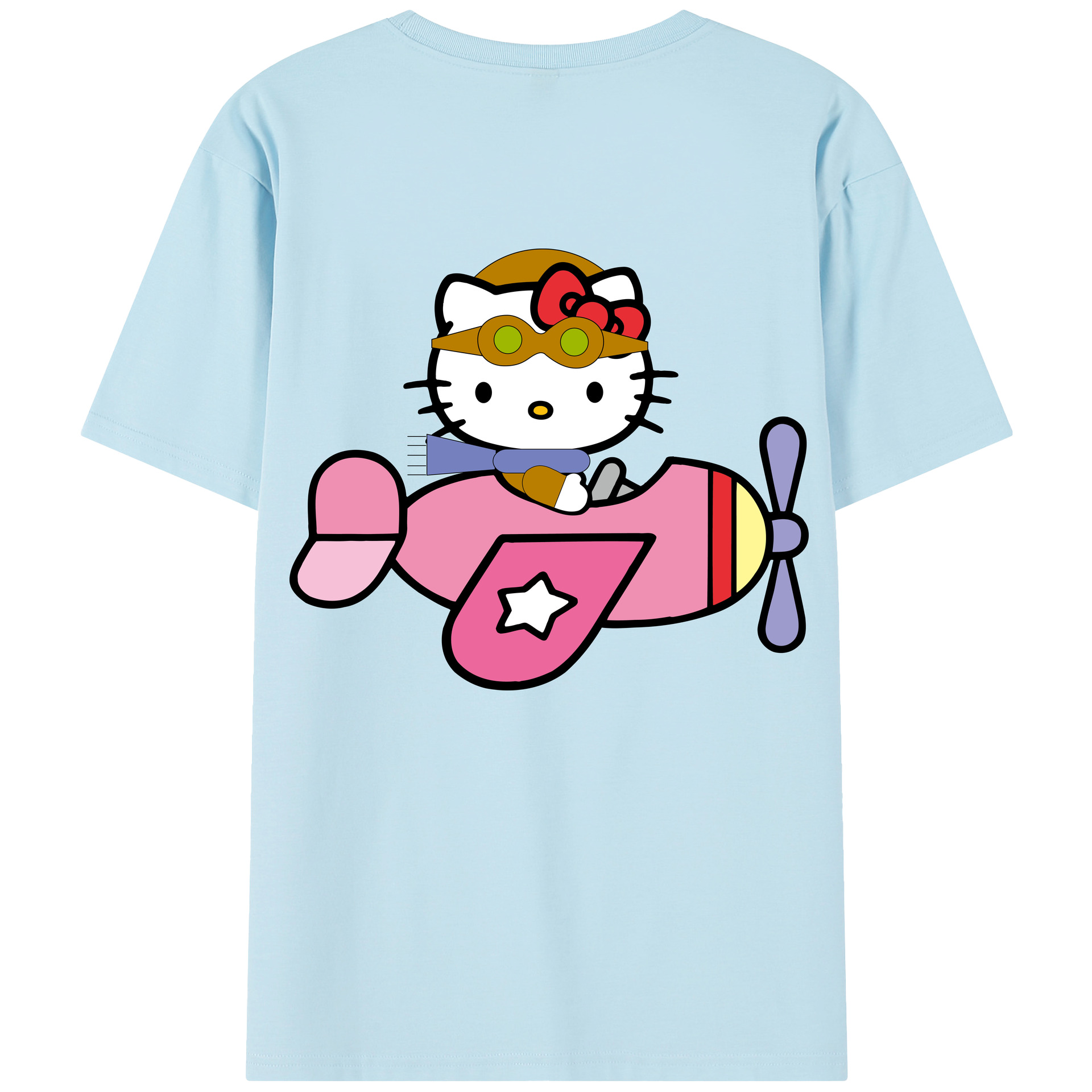 （画像用） Hello Kitty ハローキティ 綿100％半袖Tシャツ（背面プリント）